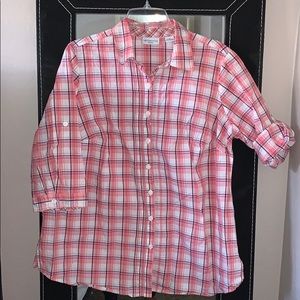 Liz Claiborne Pink Plaid Shirt